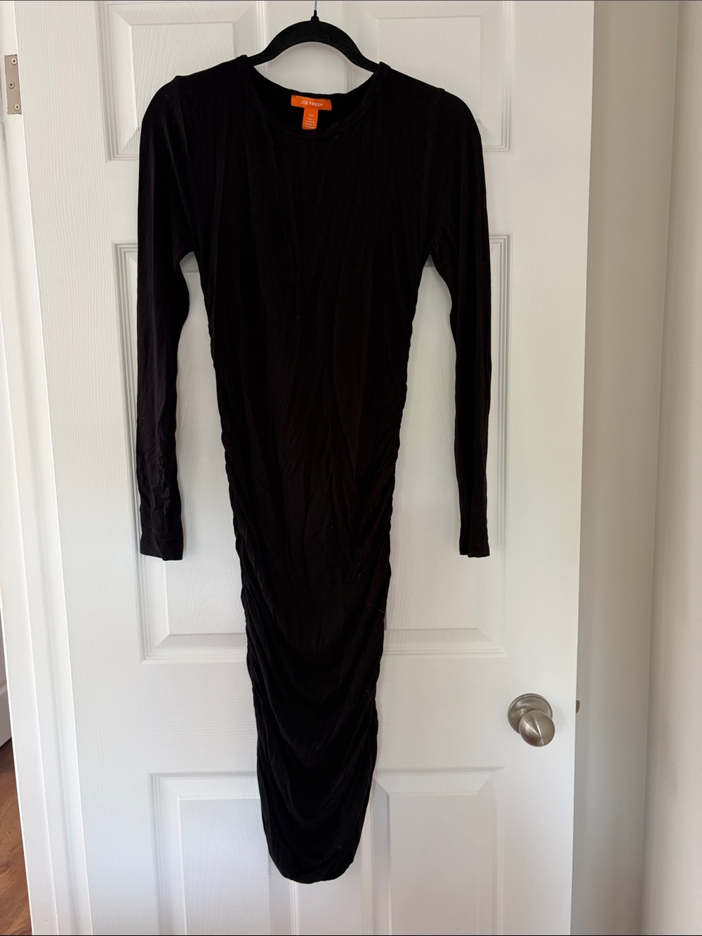 Joe Fresh Black Long-Sleeve Midi Dress